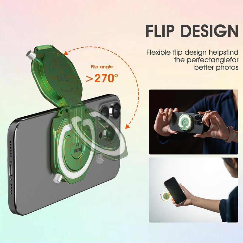 WUBEN E1 Selfie Ring Light Rechargeable Portable Selfie Fill Light Compatible with Magsafe 3 Modes Magnetic for Smart Phone Photography, Video, TikTok, Vlog (Circuit Pattern) - Image 3